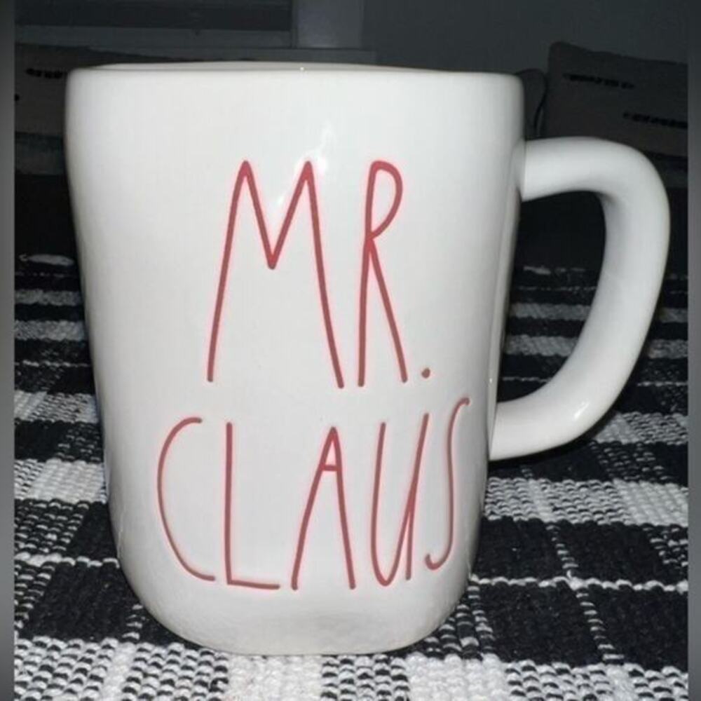 UEC RAE DUNN MR. CLAUSE CHRISTMAS COFFEE MUG RED WRITING